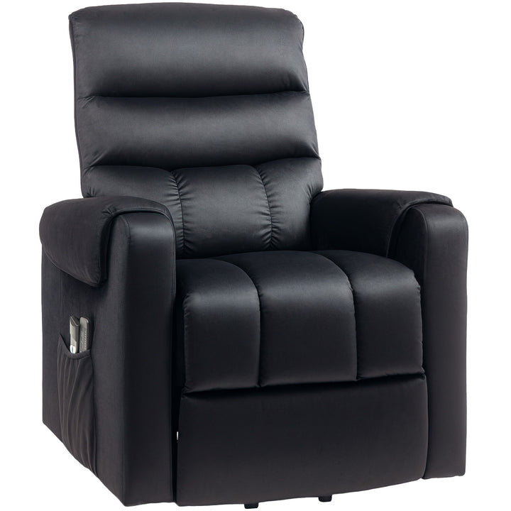 HOMCOM Lift Chair for Elderly, Massage Recliner Chair with 8 Vibration Points, Footrest, Remote Control, Side Pockets, Black