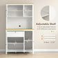 HOMCOM 5-Door Kitchen Pantry Cabinet, Freestanding Storage Cabinet Cupboard with Adjustable Shelves, 71"