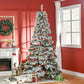 HOMCOM 7.5ft Artificial Snow Flocked Christmas Tree Xmas Tree Holiday Home Indoor Decoration for Party with Foldable Feet, Green