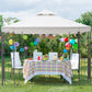 Outsunny 10' x 10' Outdoor Garden Metal Gazebo Patio Canopy Marquee Patio Party Tent Canopy Shelter Vented Roof Decorative Frame, Cream