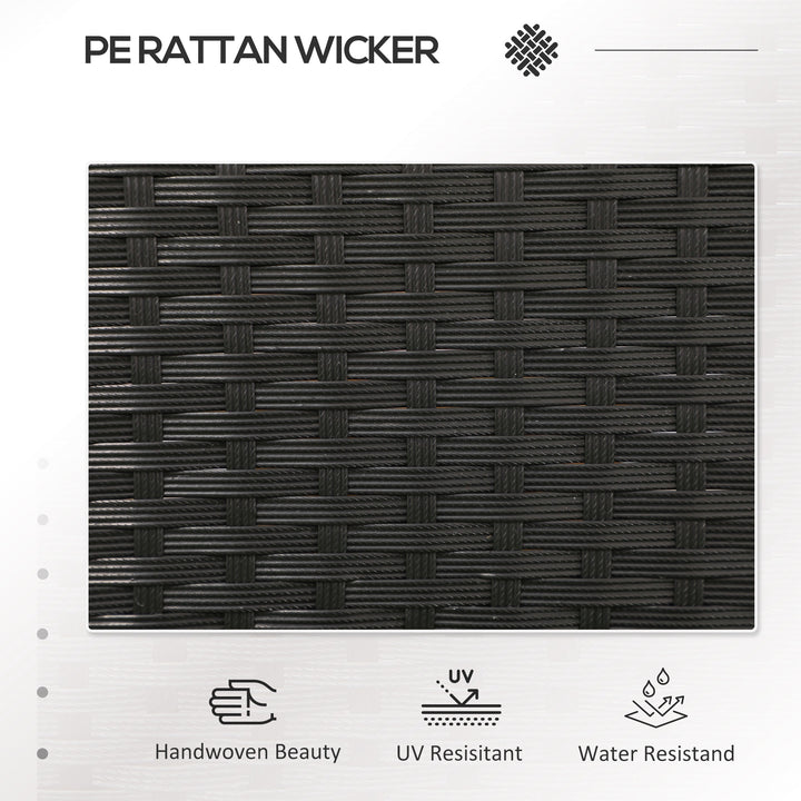 Outsunny Patio Furniture w/ Mid-Table PE Rattan Loveseat w/ Cushion, Cream White