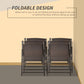 Outsunny Outdoor Wicker Dining Chair Set of 4, Rattan Foldable Chair with Steel Frame for Garden, Backyard, Porch, Brown