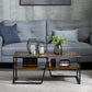 HOMCOM Industrial Coffee Table, 2-tier Center Table with Storage Shelf, Wood Look Accent Furniture with Metal Frame for Living Room, 41.7" x 21.7" x 17.7", Rustic Brown