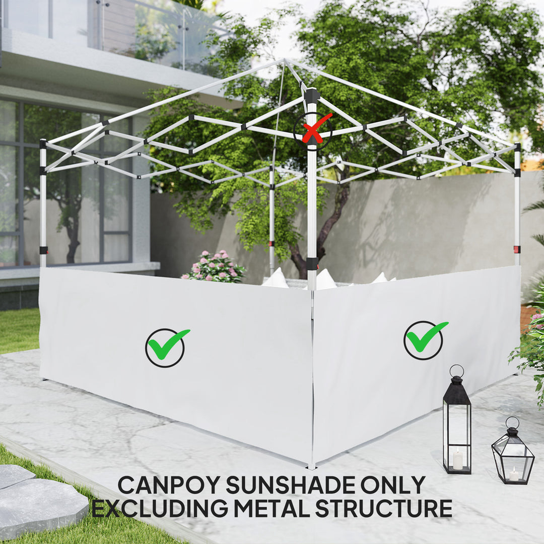 Outsunny Canopy Sidewalls for 10' x 10' or 10' x 20' Pop up Canopy, 2 PCS Canopy Half Walls Only, Grey