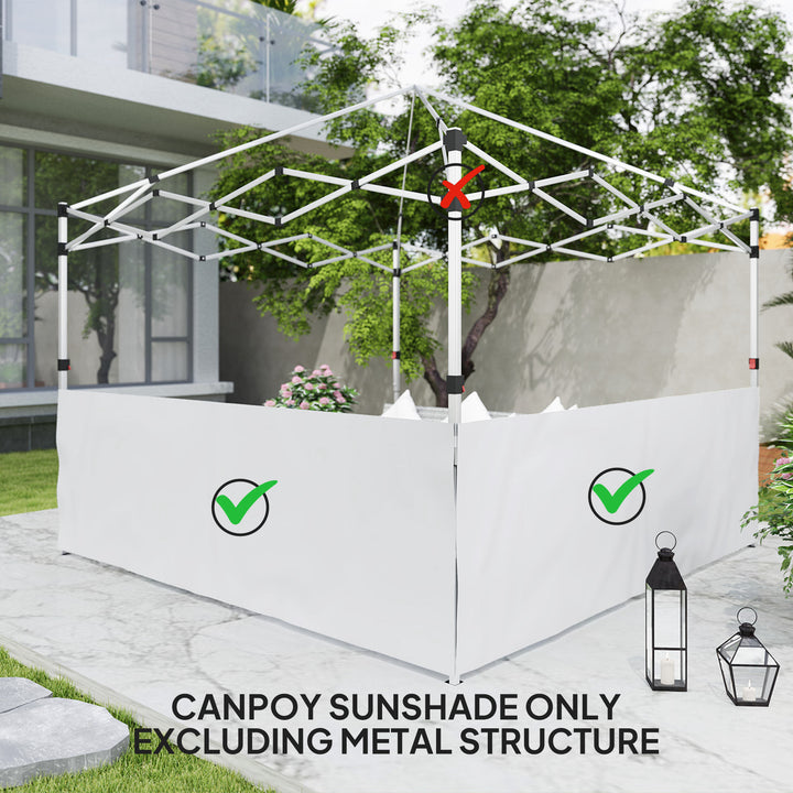 Outsunny Canopy Sidewalls for 10' x 10' or 10' x 20' Pop up Canopy, 2 PCS Canopy Half Walls Only, Grey