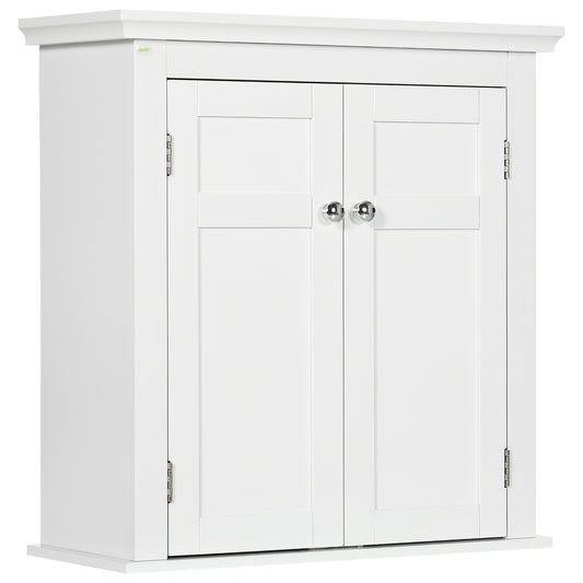 kleankin Bathroom Cabinet, Medicine Cabinet, Over Toilet Storage Cabinet with Adjustable Shelves for Entryway, Grey