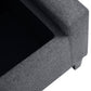 HOMCOM Storage Ottoman Bench Linen-Touch Fabric Tufted Chest Footstool with Flipping Top, Beige