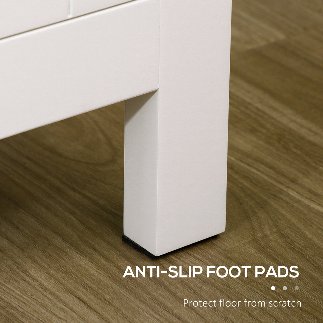 HOMCOM Sideboard, Buffet Cabinet with Doors and Adjustable Shelves for Living Room, Entryway, White and Natural