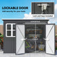 Outsunny 8.5' x 6' Galvanised Steel Outdoor Storage Shed, Garden Shed with Window, Lockable Wide Doors and Air Vents, Dark Grey