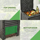 Outsunny Garden Compost Bin Large Outdoor Compost Container 80 Gallon Fast Creation of Fertile Soil Aerating Compost Box, Easy Assembly, Black