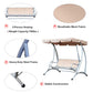 Outsunny 3 Seat Metal Swing Chair Hammock w/ Canopy Cover Heavy Duty Patio Garden Outdoor Beige