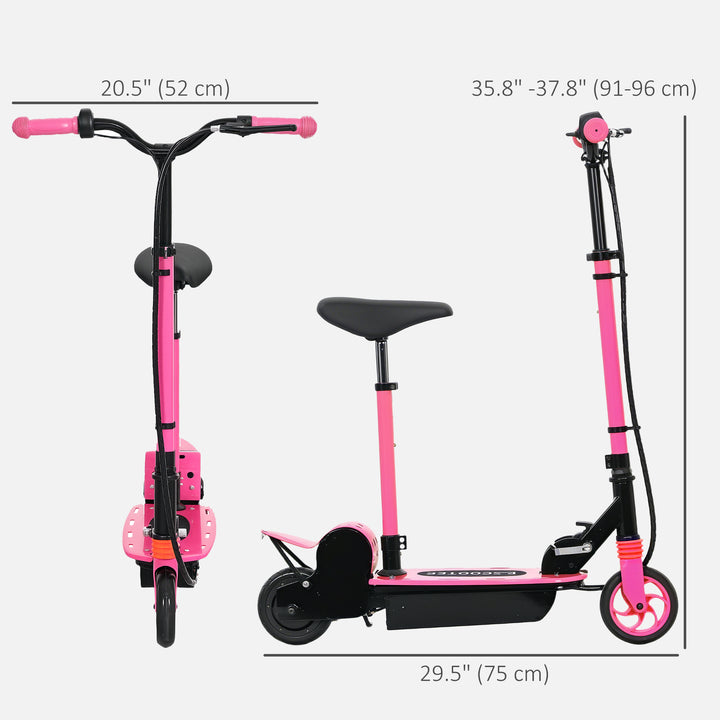 Soozier Foldable Electric Scooter for Kids Ages 6-14, with Seat and 2 Adjustable Heights, Max 6km Range & 12km/h, Orange