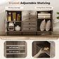 HOMCOM 59" Buffet Cabinet, Farmhouse Sideboard with Thick Top, 2 Barn Doors, 4 Drawers and 2 Adjustable Shelves, Grey