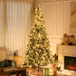 HOMCOM 7.5ft Artificial Snow Flocked Christmas Tree Xmas Tree Holiday Home Indoor Decoration for Party with Foldable Feet, Green