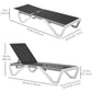 Outsunny Outdoor Chaise Lounge Chair, Patio Aluminum Tanning Chair with 5-Level Adjustable Back, Portable Wheels, Breathable Mesh Fabric, for Pool, Deck,  Garden, Black