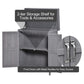 Outsunny Wooden Garden Tool Storage Shed Kit with Hinged Roof, 2-Tier Shelves and Double Doors, 74x43x88cm, Dark Grey