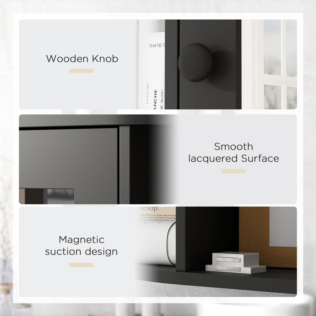 HOMCOM Mirrored Bathroom Wall Cabinet Wall Mounted Medicine Cabinet with Door & Shelves, White