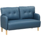 HOMCOM 58" 2 Seat Sofa, Modern Love Seats Furniture, Upholstered 2 Seater Couch, Solid Wood Frame, Beige