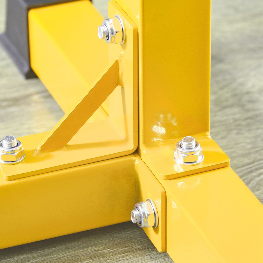 Soozier Bulgarian Split Squat Stand, 12-Level Adjustable Single Leg Squat Stand for Lower Body Strength Training, Yellow