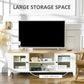 HOMCOM Fireplace TV Stand for TVs up to 60 inches, Wood TV Cabinet w/ Storage Doors or Living Room, Office, Coffee