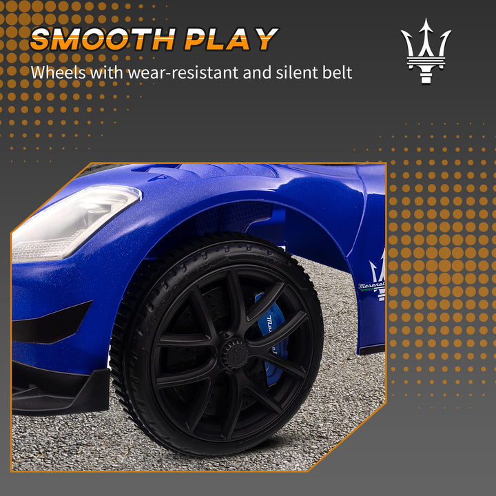 Qaba Licensed Maserati GT2 Baby Sliding Car with Storage, Music, Horn, Foot to Floor Toddler Car for 18-60 Months, Pink