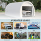 Outsunny 10' x 16' Heavy Duty Portable Carport Tent with Zippered Door, PE Cover for Car, Boat, Motorcycle, Bike, White