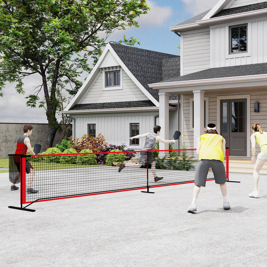 Soozier Portable Pickleball Net Set with 22FT Regulation Size Net, Ball Collector, Court Marking Kit, Balls, Carrying Bag