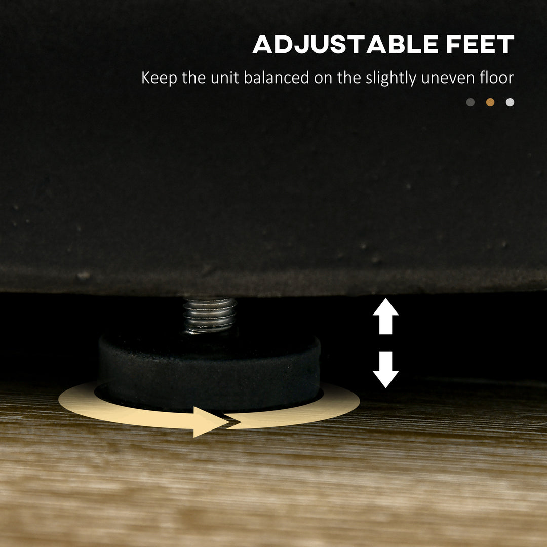 HOMCOM Terrazzo Finish Side Table, 17" Round End Table for Indoor and Outdoor, Charcoal Grey