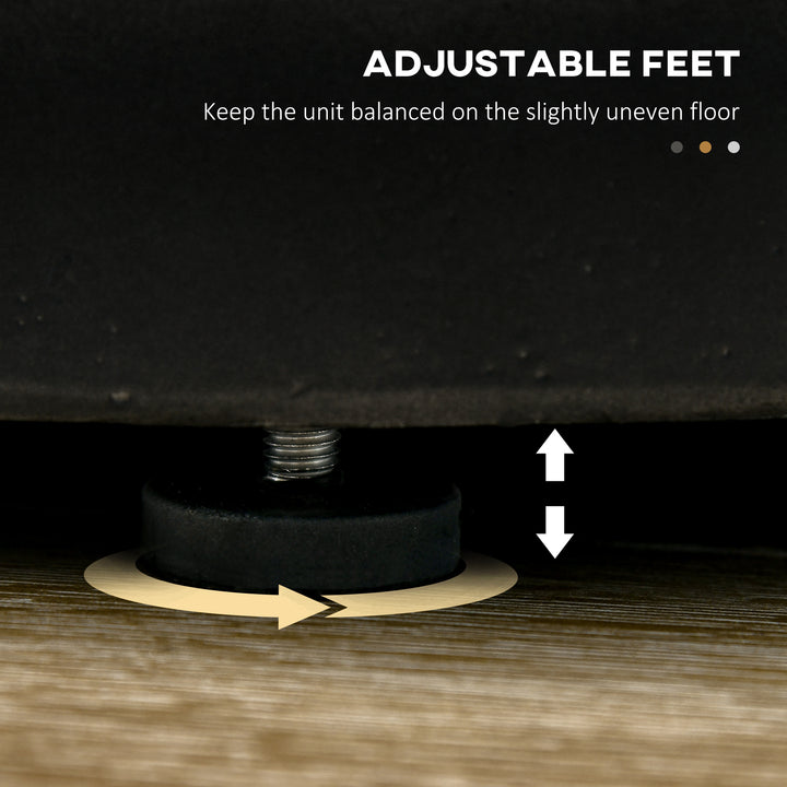 HOMCOM Terrazzo Finish Side Table, 17" Round End Table for Indoor and Outdoor, Charcoal Grey