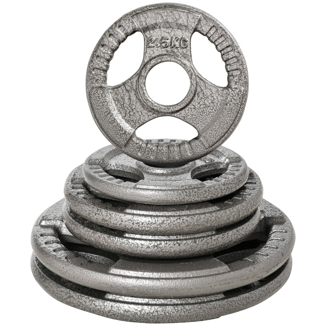 Soozier 6 PCS Weight Plates Grip Plate Sets for Strength and Weightlifting Training, Barbell Weight Set for Home, 77 Lbs Total