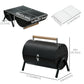 Outsunny 23" Portable Tabletop Steel Charcoal Grill Foldable Outdoor BBQ Camping Picnic Cooker Barbecue Smoker with Air Vent Black