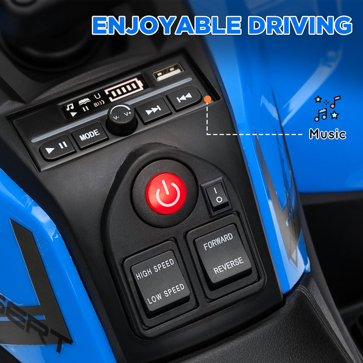 Qaba Kids ATV, 12V Battery Powered Electric Ride on Toy w/ Spring Suspension, Storage Basket, High & Low Speed, Green