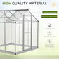 Outsunny 6' x 10' x 6.4' Walk-in Garden Greenhouse Polycarbonate Panels Plants Flower Growth Shed Cold Frame Outdoor Portable Warm House Aluminum Frame, Silver