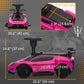 Qaba 6V Maserati GT2 Licensed Electric Car for Kids, Ride on Car with Under Seat Storage, LED Headlights Music, Pink