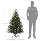 HOMCOM 5ft Prelit Artificial Christmas Tree with 542 Tips, Warm White LED Lights, Steel Base, Hinged Xmas Tree, Auto Open