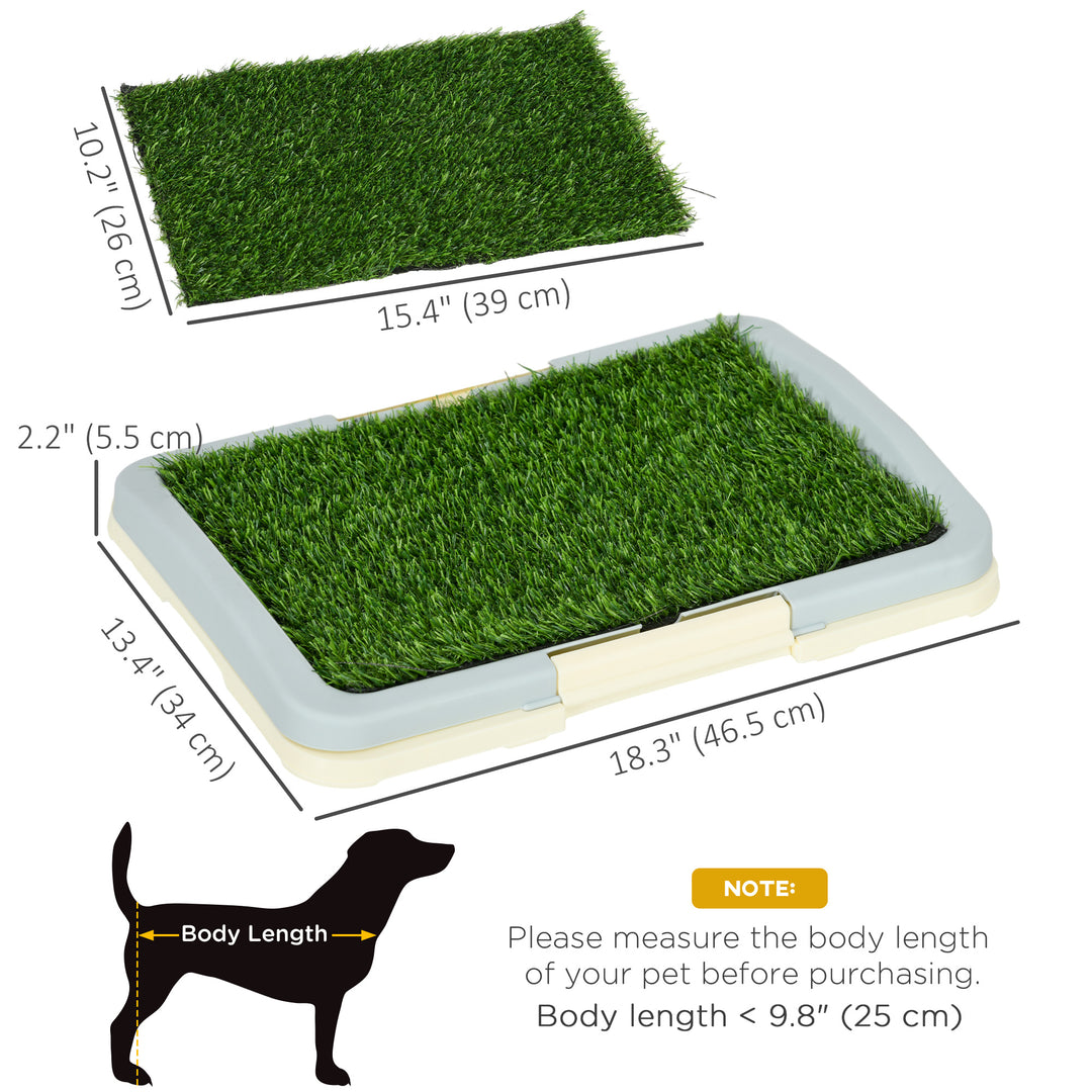 PawHut Puppy Training Pad, Indoor Portable Puppy Pad, with Artificial Grass, Grid, Panel, Tray, 18.3" x 13.4"