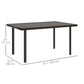 Outsunny Outdoor Patio Dining Table with 2.1" Umbrella Hole, Steel Outdoor Patio Table for 6, Dark Brown