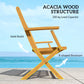 Outsunny 46.5" Foldable Wood Outdoor Bench with Backrest and Armrests for Outdoors, Patio, Porch, Park, Teak