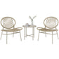 Outsunny Rattan Bistro Set, 3 Pieces Wicker Patio Furniture Set, Acapulco Chairs and Steel Table for Porch, Balcony, Black