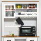 HOMCOM 71" Kitchen Buffet with Hutch, Farmhouse Style Storage Cupboard with Utility Drawer, 3 Door Cabinets and 5-tier Shelves, White