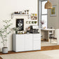 HOMCOM Kitchen Sideboard Storage Cabinet, Modern Coffee Bar with Push-Open Design and 2 Drawers for Living Room, Black