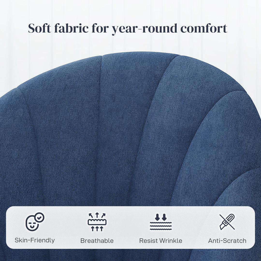 HOMCOM Modern Dining Chairs Set of 4, Upholstered Dining Room Chairs with Metal Legs, Shell Backrest, Padded Seat, Cream White