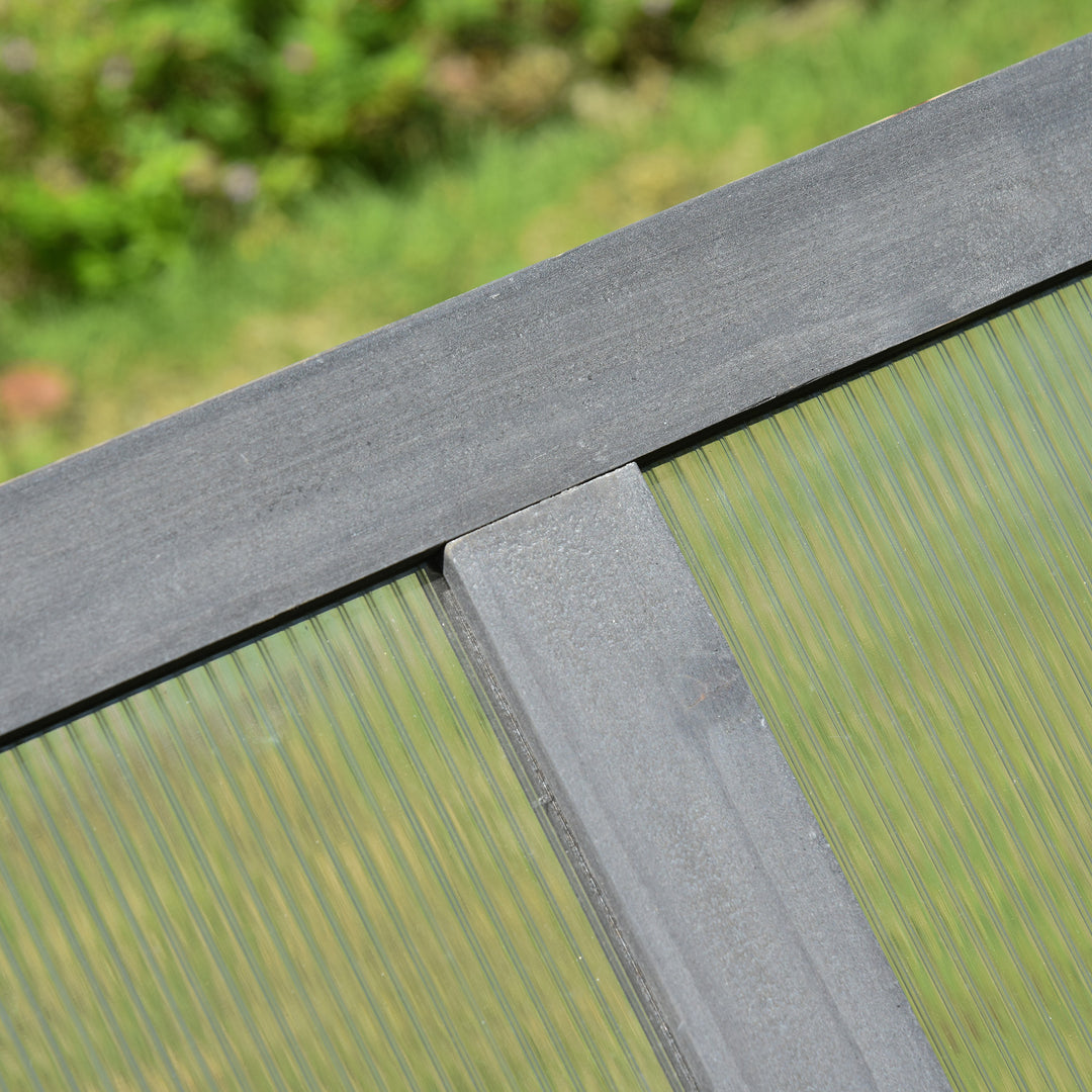 Outsunny 39" x 26" x 16" Wooden Cold Frame with Openable and Tilted Top Cover, Small Polycarbonate Planter Box for Flowers, Vegetables, Plants, Brown