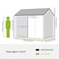 Outsunny 8.5' x 5.5' Metal Garden Storage Shed, Outdoor Tool Storage House with Lockable Door, Vents, Sloped Roof, Light Grey