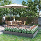 Outsunny L-Shaped Raised Garden Bed, 82" x 109" x 12" Galvanized Steel Planter Box with Multi-reinforced Rods for Vegetables, Flowers and Herbs, Dark Grey
