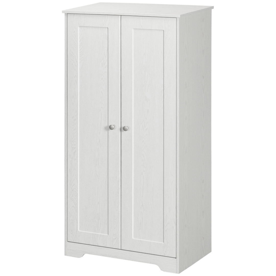 HOMCOM Kitchen Storage Cabinet, Freestanding Pantry Cabinet with 2 Doors and Adjustable Shelves, Distressed White