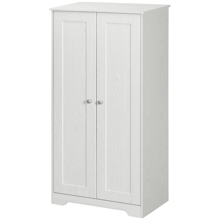 HOMCOM Kitchen Storage Cabinet, Freestanding Pantry Cabinet with 2 Doors and Adjustable Shelves, Distressed White