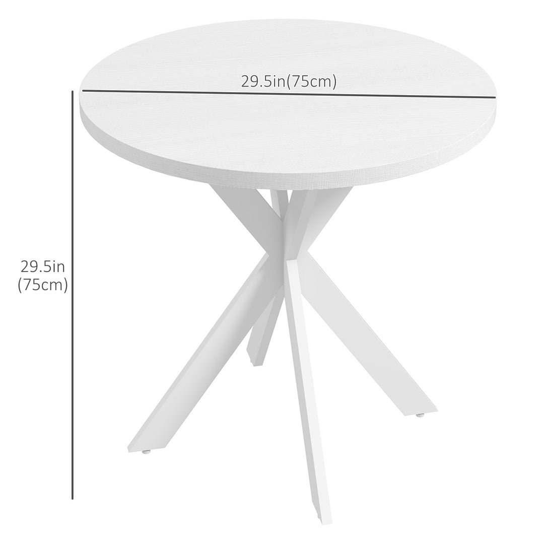 HOMCOM 29" Dining Table, Contemporary Round Kitchen Table with Steel Legs, Grey