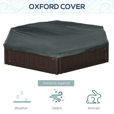 Outsunny DIY Kids Sandbox with Waterproof Oxford Cover, Sand Playset Station with Bottom Fabric Liner, for 3-12 Years Old, Outdoor Indoor Backyard, Brown