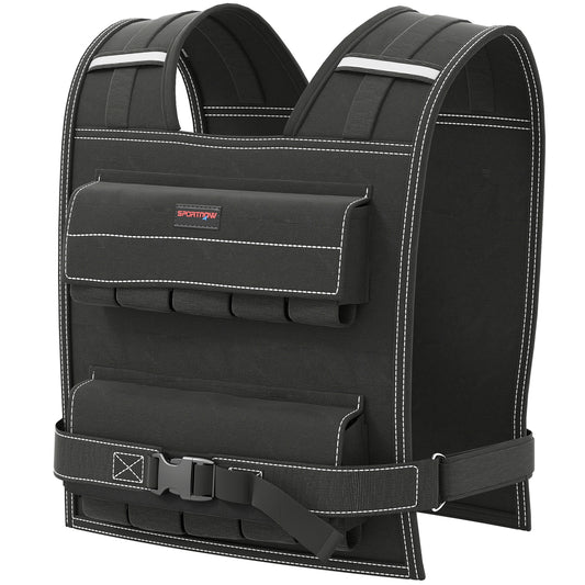 Soozier 44LBS Adjustable Weighted Vest, Weight Vest with Reflective Strips, Snug Fit for Men Women Running Strength Training